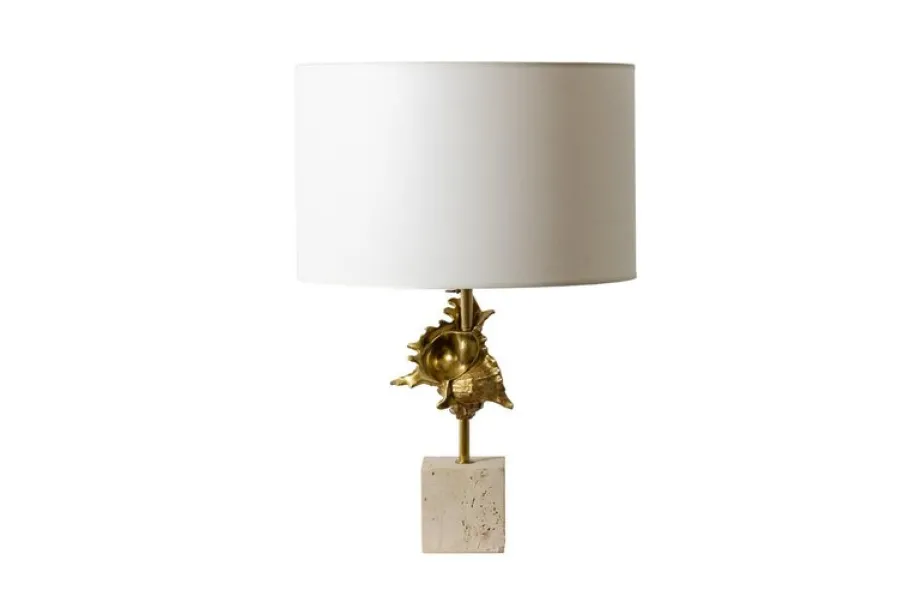 Best Pamono Gilded Bronze Shell Lamp from Maison Charles, France, 1970s