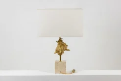Best Pamono Gilded Bronze Shell Lamp from Maison Charles, France, 1970s