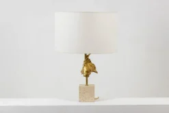 Best Pamono Gilded Bronze Shell Lamp from Maison Charles, France, 1970s
