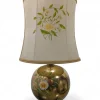 Best Pamono Gilded Ceramic Table Lamp with Floral Decoration by Ghinza, 1970s