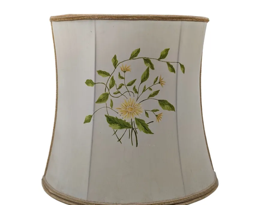 Best Pamono Gilded Ceramic Table Lamp with Floral Decoration by Ghinza, 1970s