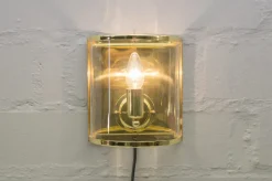 New Pamono Gilded Wall Lights, 1960s, Set of 2