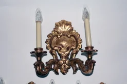 Online Pamono Gilded Wooden Sconce, 1900s