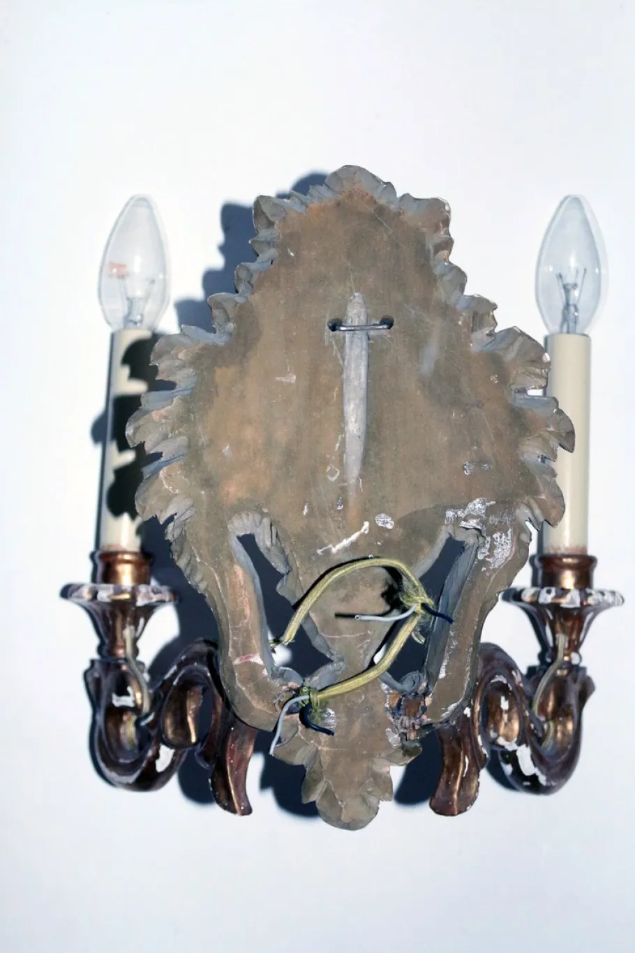 Online Pamono Gilded Wooden Sconce, 1900s