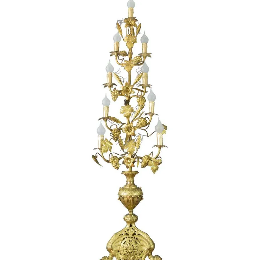 Sale Pamono Gilt Brass and Bronze Electrified French Candelabra