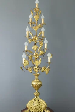 Sale Pamono Gilt Brass and Bronze Electrified French Candelabra