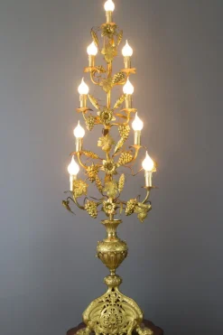 Sale Pamono Gilt Brass and Bronze Electrified French Candelabra