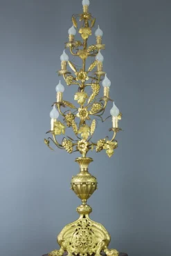 Sale Pamono Gilt Brass and Bronze Electrified French Candelabra