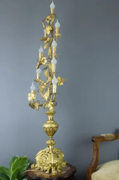 Sale Pamono Gilt Brass and Bronze Electrified French Candelabra