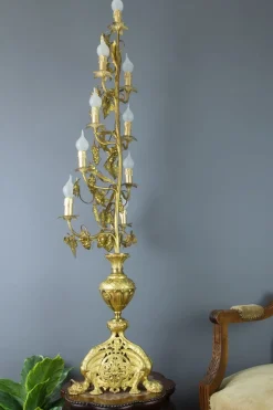 Sale Pamono Gilt Brass and Bronze Electrified French Candelabra
