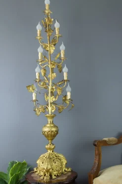 Sale Pamono Gilt Brass and Bronze Electrified French Candelabra