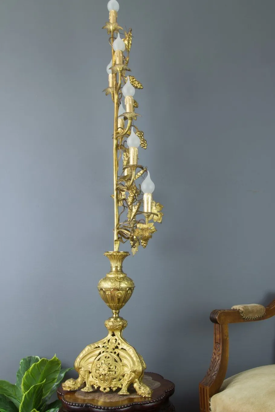 Sale Pamono Gilt Brass and Bronze Electrified French Candelabra