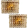 Clearance Pamono Gilt Brass, Metal & Crystal Glass Sconces Wall Lights from Kinkeldey, 1960s, Set of 2