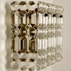 Clearance Pamono Gilt Brass, Metal & Crystal Glass Sconces Wall Lights from Kinkeldey, 1960s, Set of 2