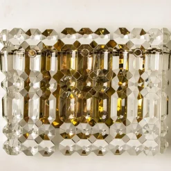 Clearance Pamono Gilt Brass, Metal & Crystal Glass Sconces Wall Lights from Kinkeldey, 1960s, Set of 2