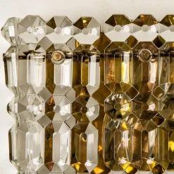 Clearance Pamono Gilt Brass, Metal & Crystal Glass Sconces Wall Lights from Kinkeldey, 1960s, Set of 2