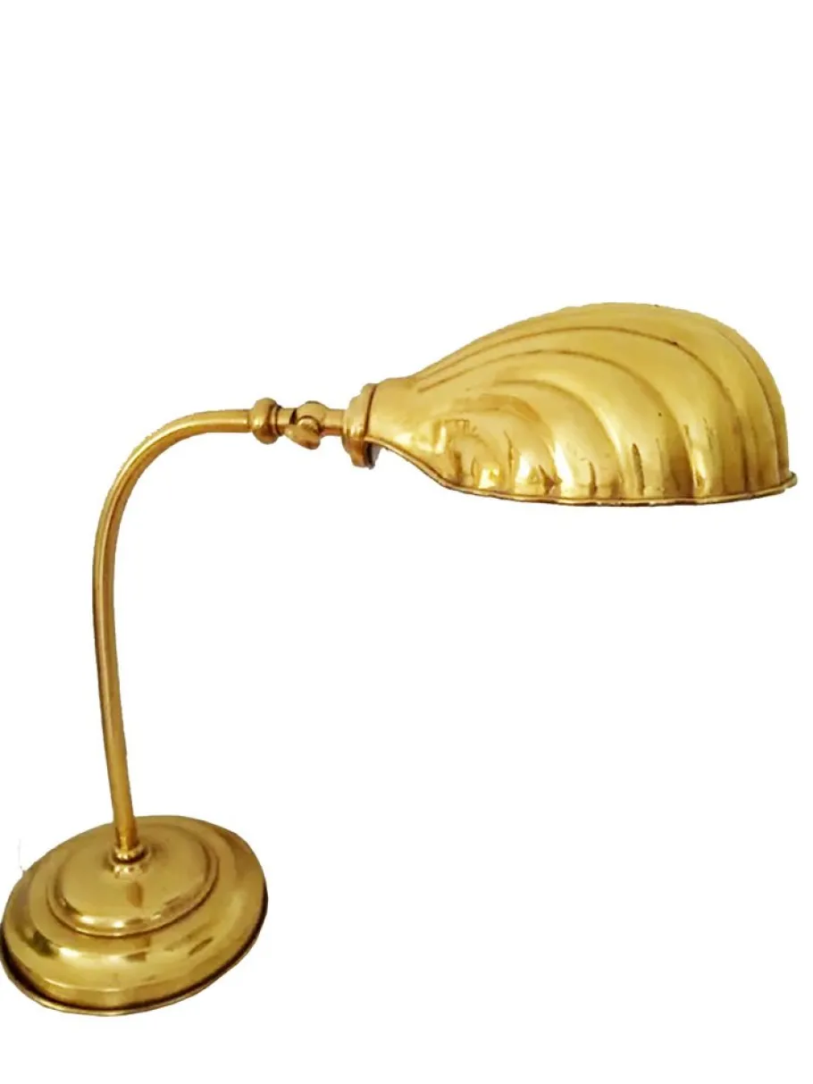 Best Pamono Gilt Brass Shell Shaped Flexo Lamp, 1950s