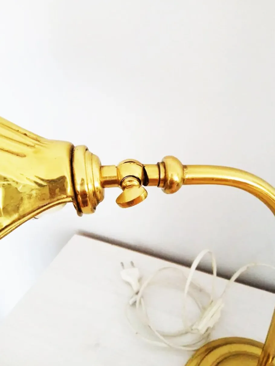 Best Pamono Gilt Brass Shell Shaped Flexo Lamp, 1950s