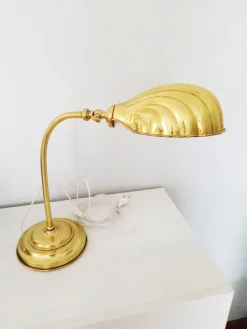 Best Pamono Gilt Brass Shell Shaped Flexo Lamp, 1950s