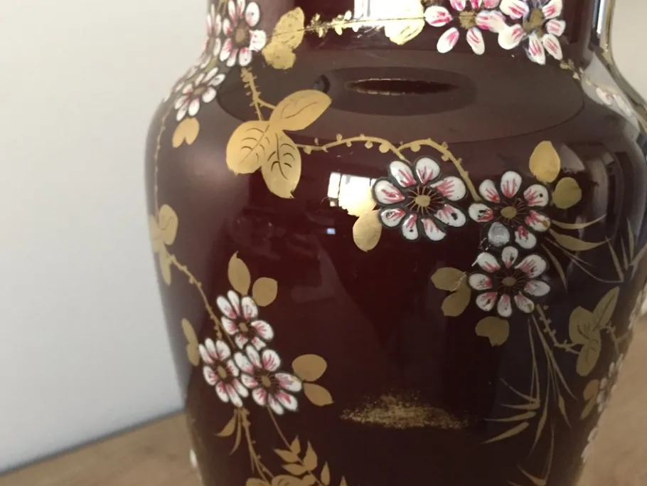 New Pamono Gilt Bronze & Earthenware Living Room Table Lamps, 19th Century, Set of 2