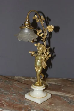 Outlet Pamono Gilt Bronze Angel Lamp, 1900s
