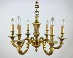 Online Pamono Gilt Bronze Chandelier, France, 1960s