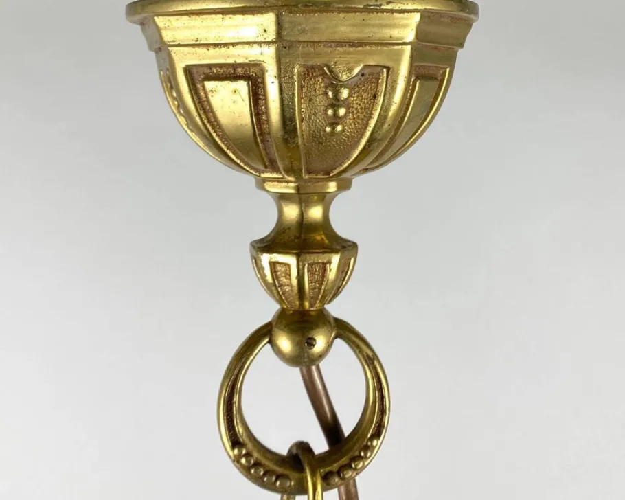 Online Pamono Gilt Bronze Chandelier, France, 1960s