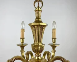 Online Pamono Gilt Bronze Chandelier, France, 1960s