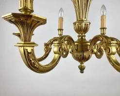 Online Pamono Gilt Bronze Chandelier, France, 1960s
