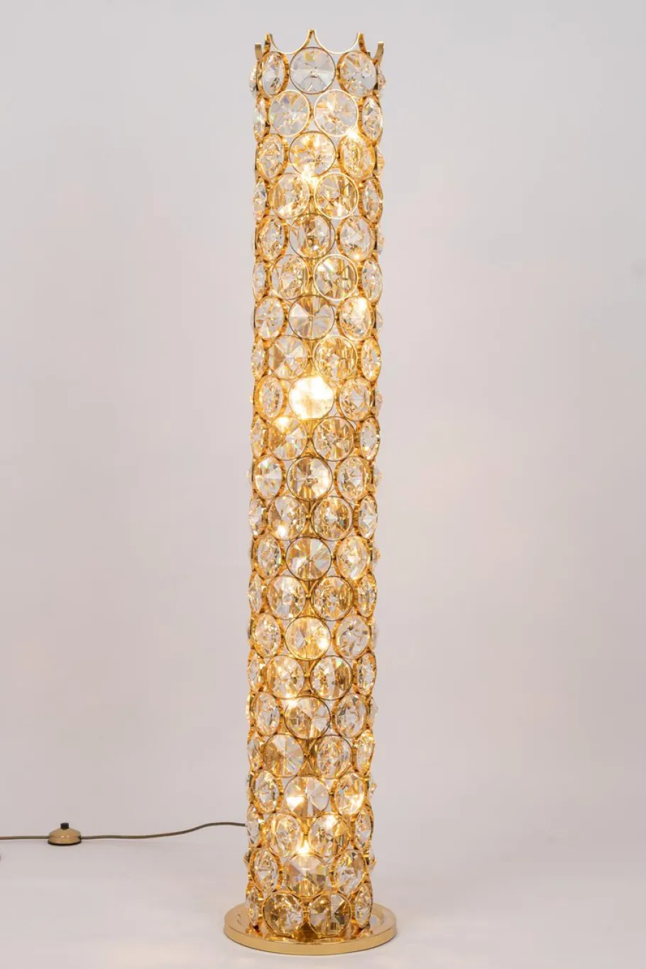 New Pamono Gilt Jewel Floor Lamp in the style of Sciolari attributed to Palwa, Germany, 1960s