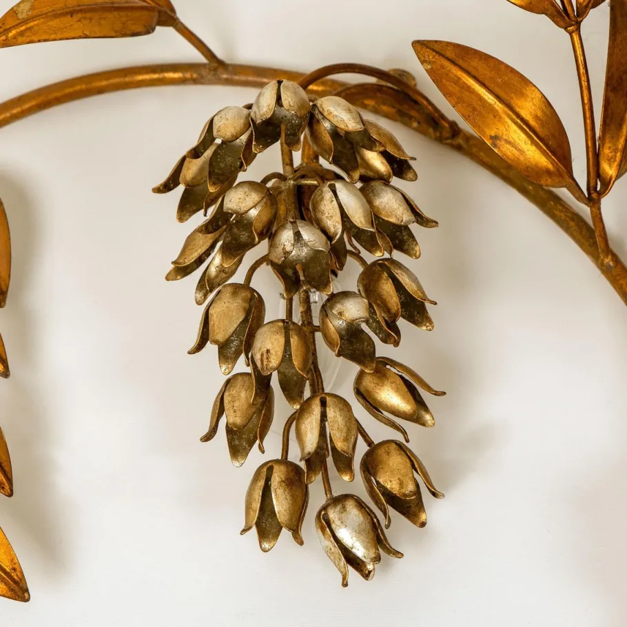 Best Pamono Gilt Metal Palm Tree Wall Fixture by Hans Kögl