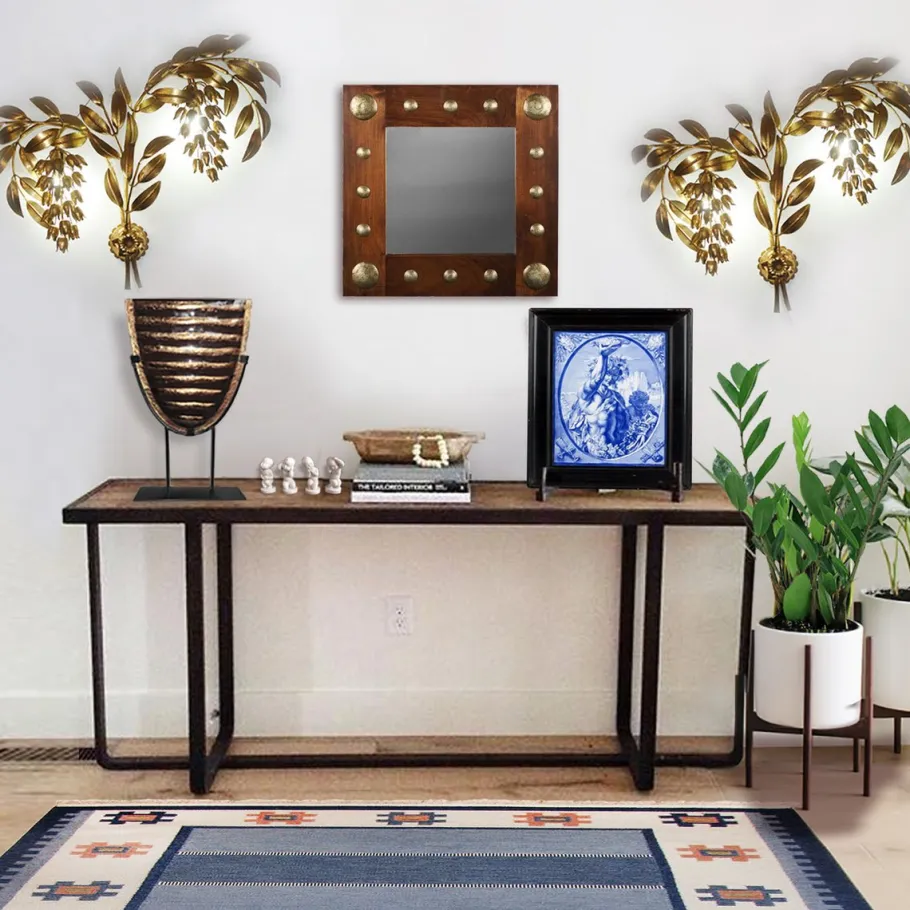 Best Pamono Gilt Metal Palm Tree Wall Light by Hans Kögl, 1970s, Set of 2