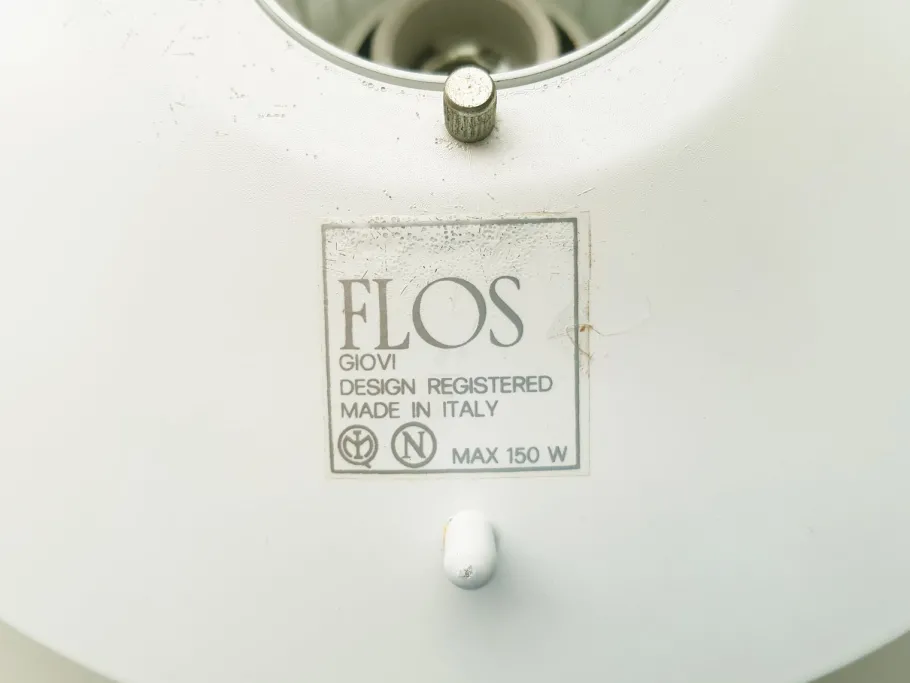 Clearance Pamono Giovi Wall Lamps in White Metal and Rubber by Achille Castiglioni for Flos, 1976, Set of 2