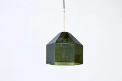 New Pamono Glass & Brass Pendant Lamp by Carl Fagerlund for Orrefors, 1960s
