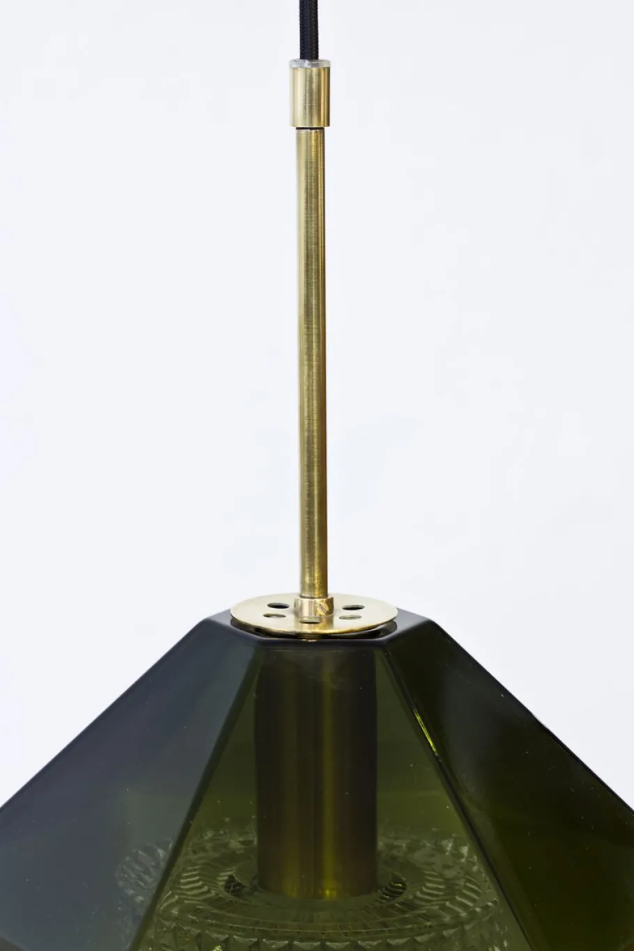 New Pamono Glass & Brass Pendant Lamp by Carl Fagerlund for Orrefors, 1960s