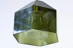 New Pamono Glass & Brass Pendant Lamp by Carl Fagerlund for Orrefors, 1960s