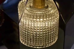 New Pamono Glass & Brass Pendant Lamp by Carl Fagerlund for Orrefors, 1960s