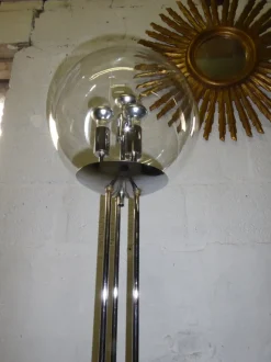 Online Pamono Glass & Chrome Globe Floor Lamp