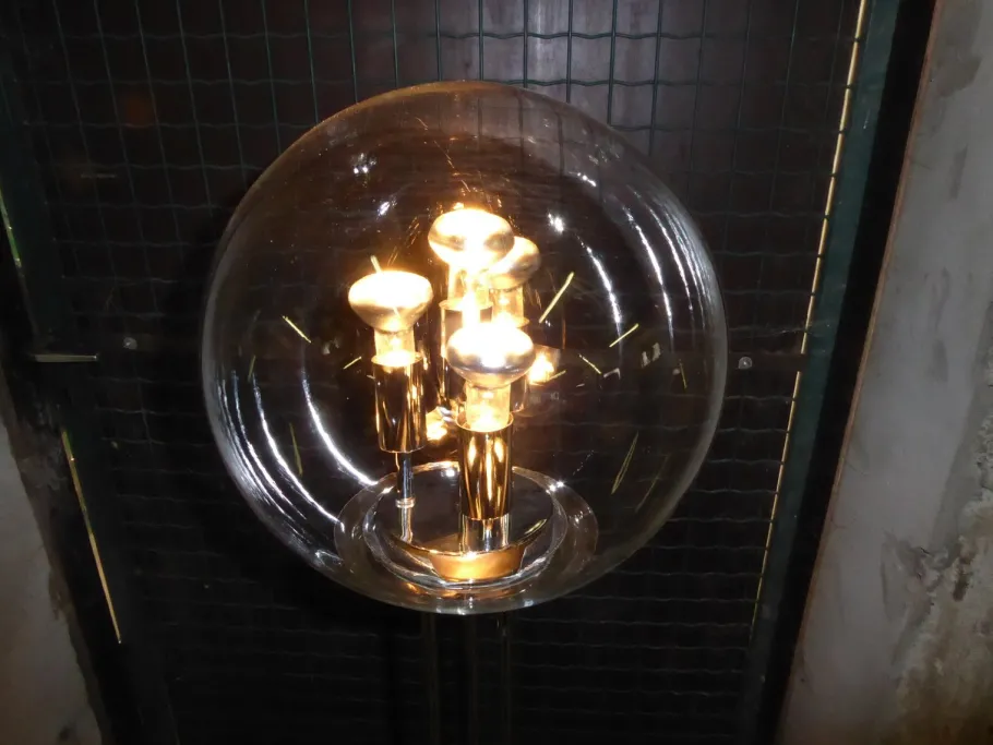 Online Pamono Glass & Chrome Globe Floor Lamp