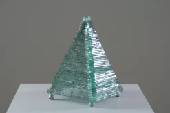Online Pamono Glass & Metal Pyramid Table Lamp, 1970s