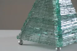 Online Pamono Glass & Metal Pyramid Table Lamp, 1970s