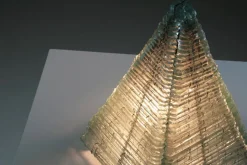 Online Pamono Glass & Metal Pyramid Table Lamp, 1970s