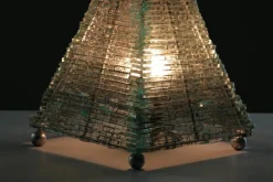 Online Pamono Glass & Metal Pyramid Table Lamp, 1970s