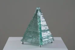 Online Pamono Glass & Metal Pyramid Table Lamp, 1970s