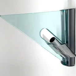 New Pamono Glass Aluminum Triangle Shaped Ikaro Wall Light by Carlo Forcolini for Artemide, 1984