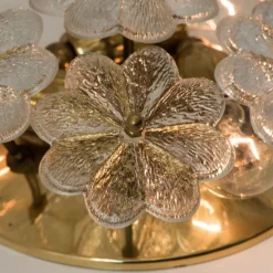 Online Pamono Glass and Brass Floral Wall Light from Ernst Palme, 1970s