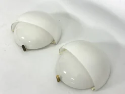 Hot Pamono Glass and Brass Mania Sconces by Vico Magistretti for Artemide, Italy, 1960s, Set of 2