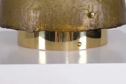 New Pamono Glass and Brass Mushroom Lamp, 1970s