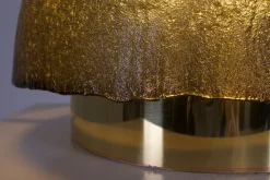 New Pamono Glass and Brass Mushroom Lamp, 1970s