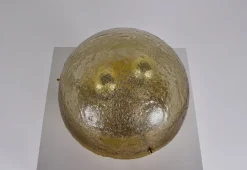 New Pamono Glass and Brass Mushroom Lamp, 1970s